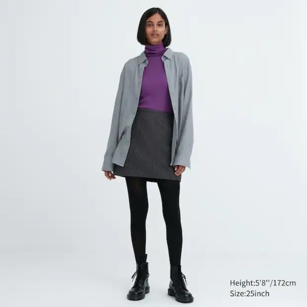 Wool Blend Pocketed Mini Skirt